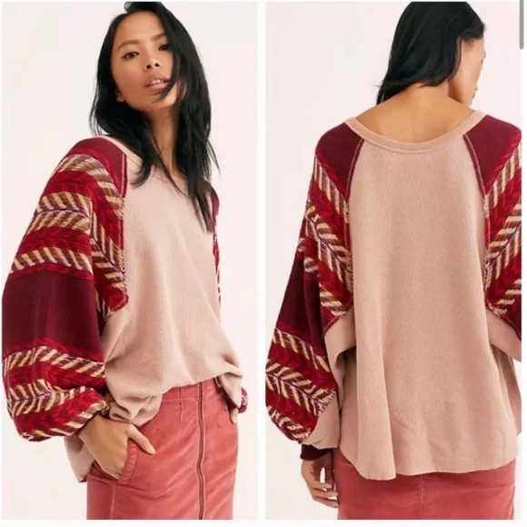 We The Free Dusty Pink Knit Top - Picture 2 of 4